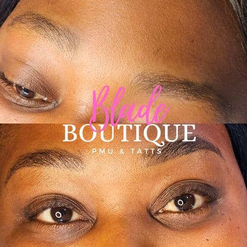 Powder brows healed result on oily skin