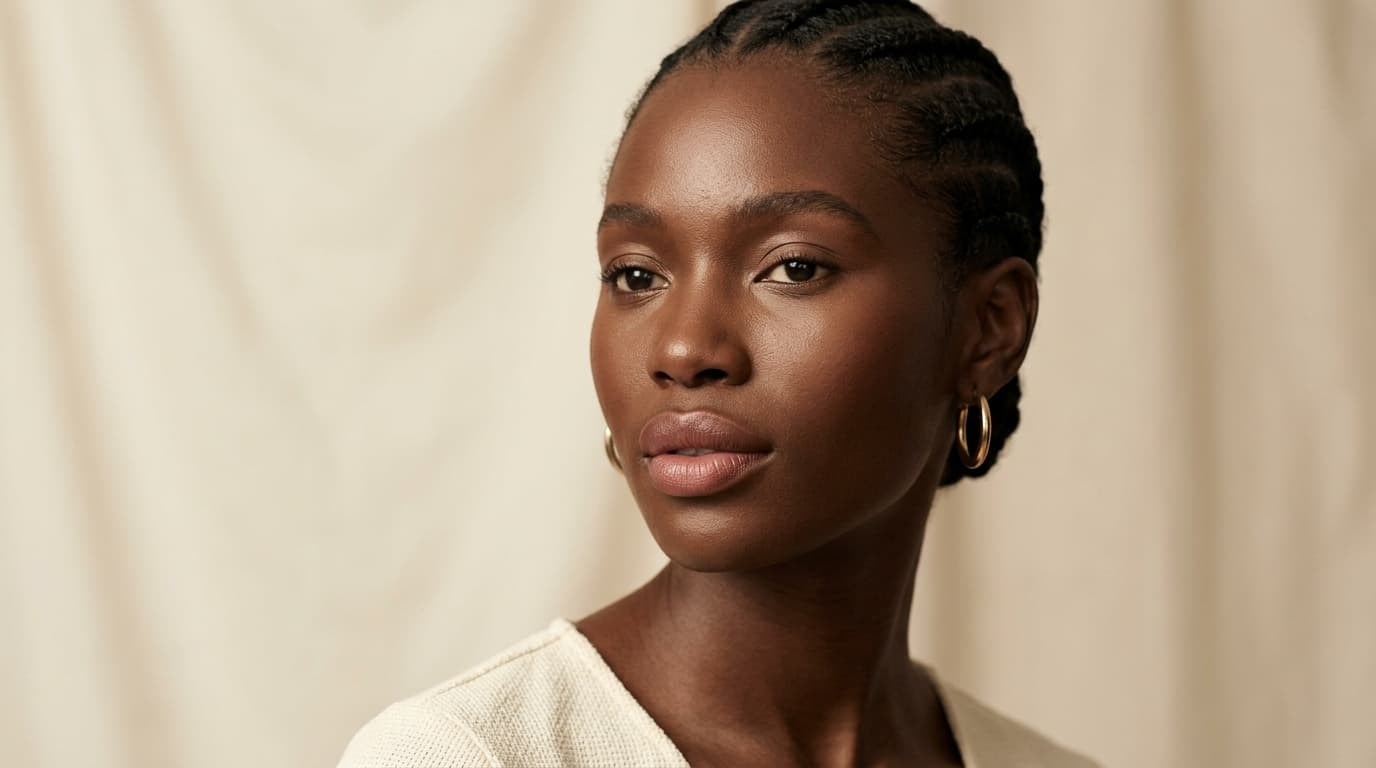 Before and after dark lip neutralisation on melanin-rich skin at Blade Boutique Randburg
