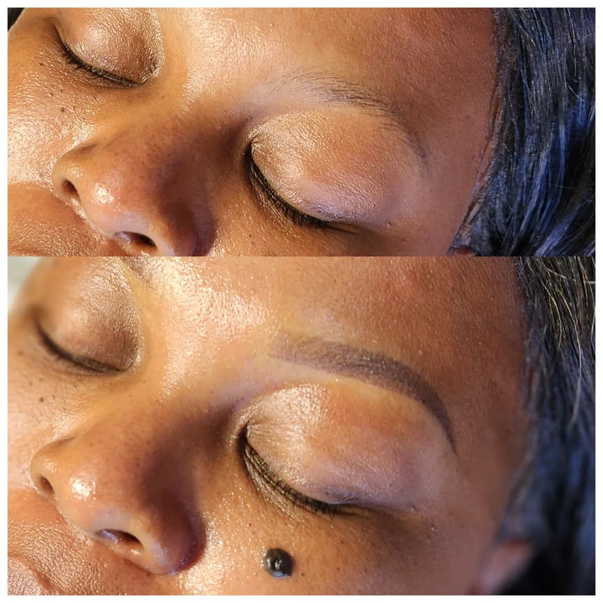 Before and after: Powder & ombre brows