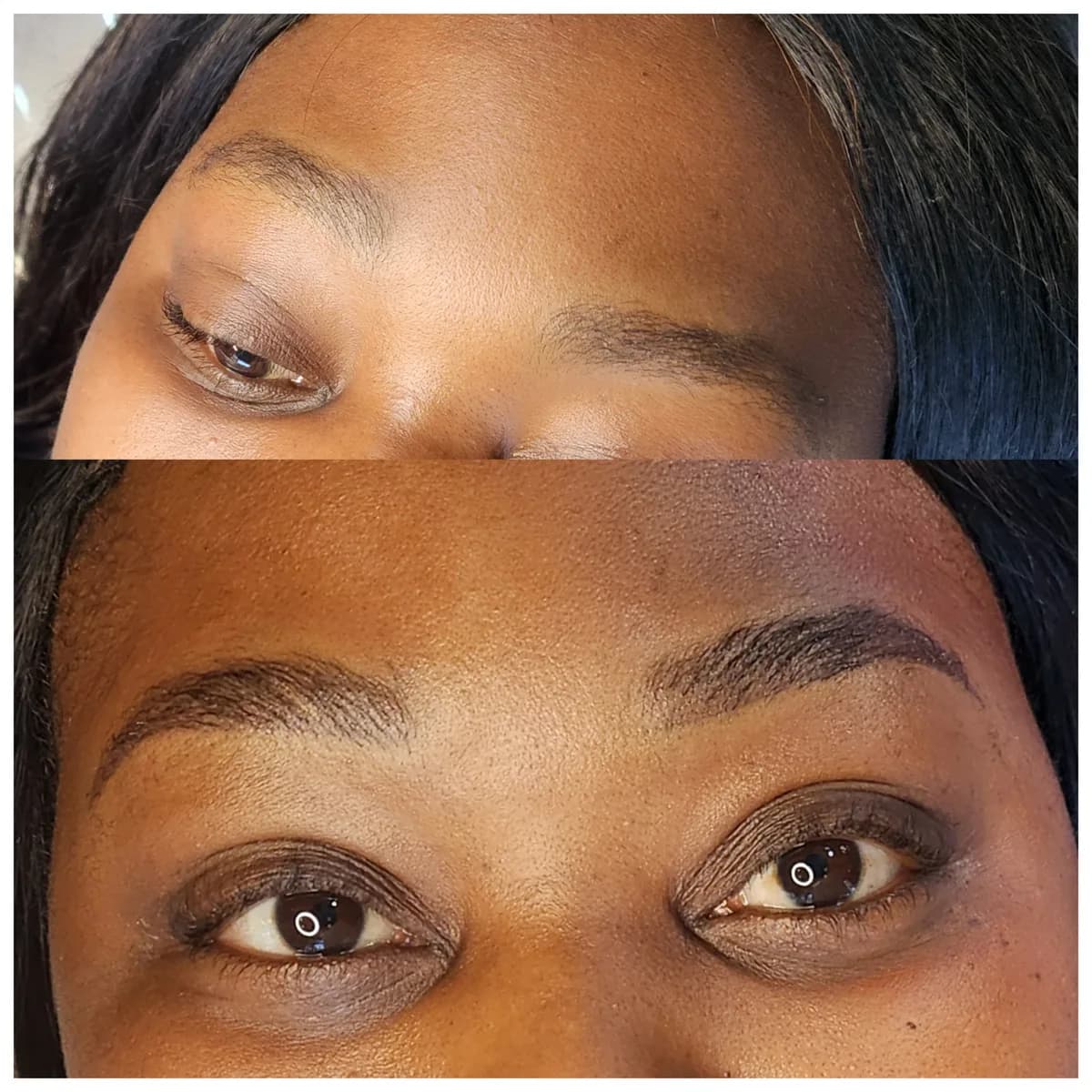 Before and after: Powder & ombre brows